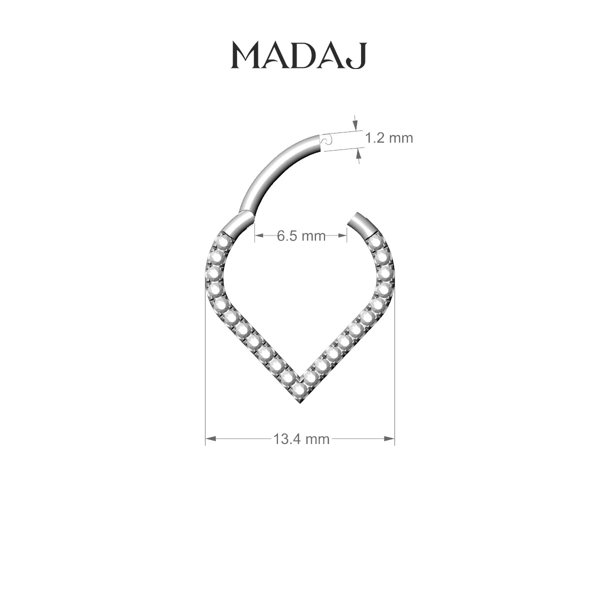 Cora | 18k White Gold 9.5 mm Black Diamond & Diamond Septum Piercing