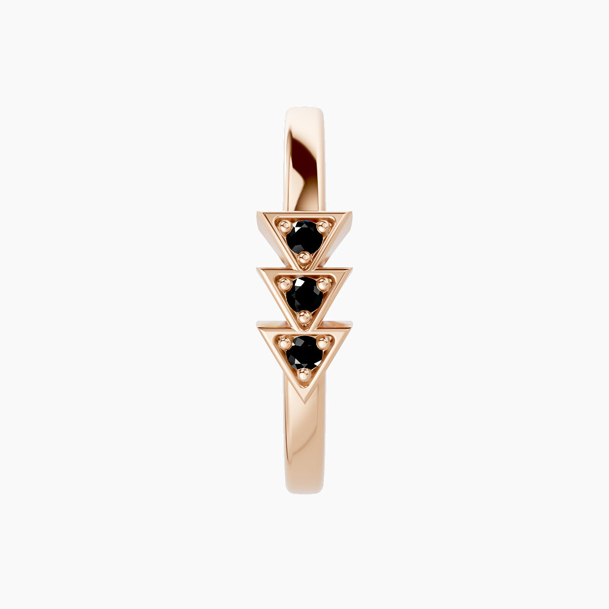 Cybele | 18k Rose Gold 11 mm Black Diamond Hoop Piercing