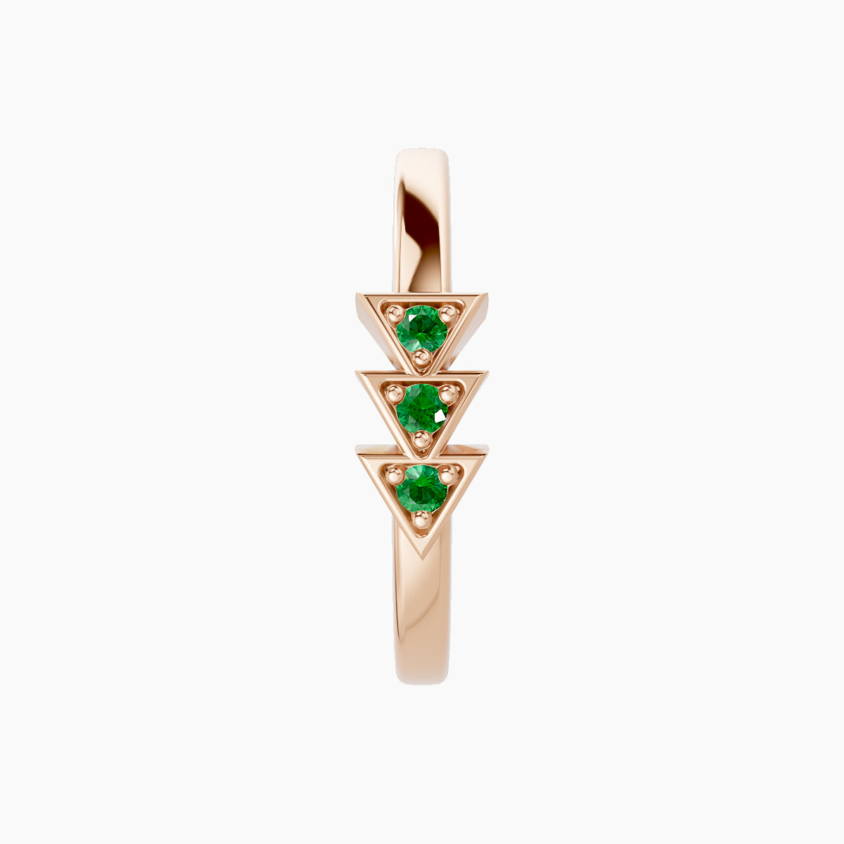 Cybele | 18k Rose Gold 11 mm Emerald Hoop Piercing