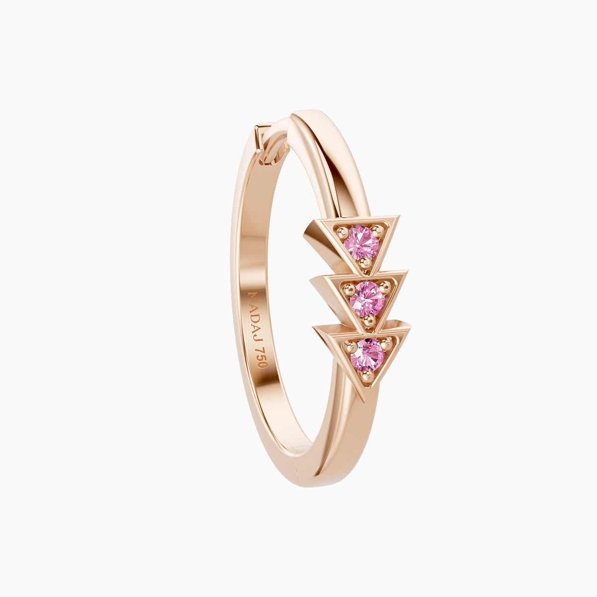 Cybele | 18k Rose Gold 11 mm Pink Sapphire Hoop Piercing