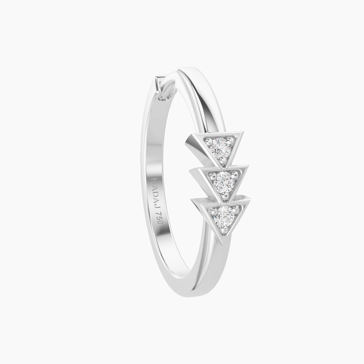 Cybele | 18k White Gold 11 mm Diamond Hoop Piercing