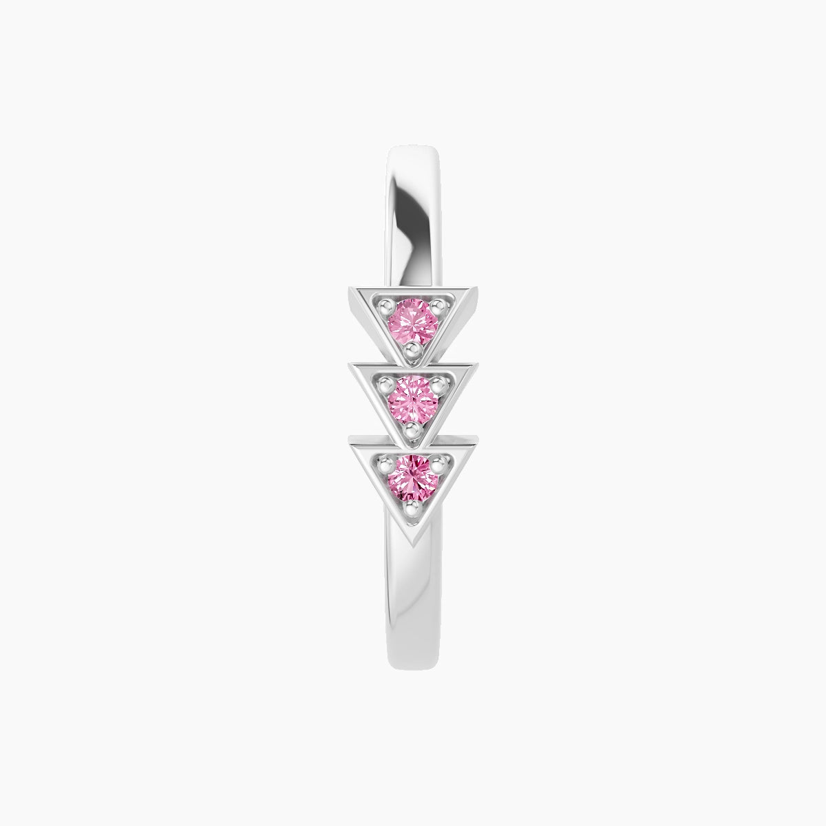Cybele | 18k White Gold 11 mm Pink Sapphire Hoop Piercing