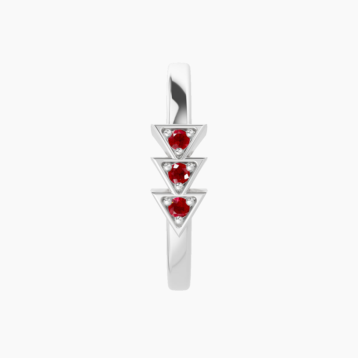 Cybele | 18k White Gold 11 mm Ruby Hoop Piercing