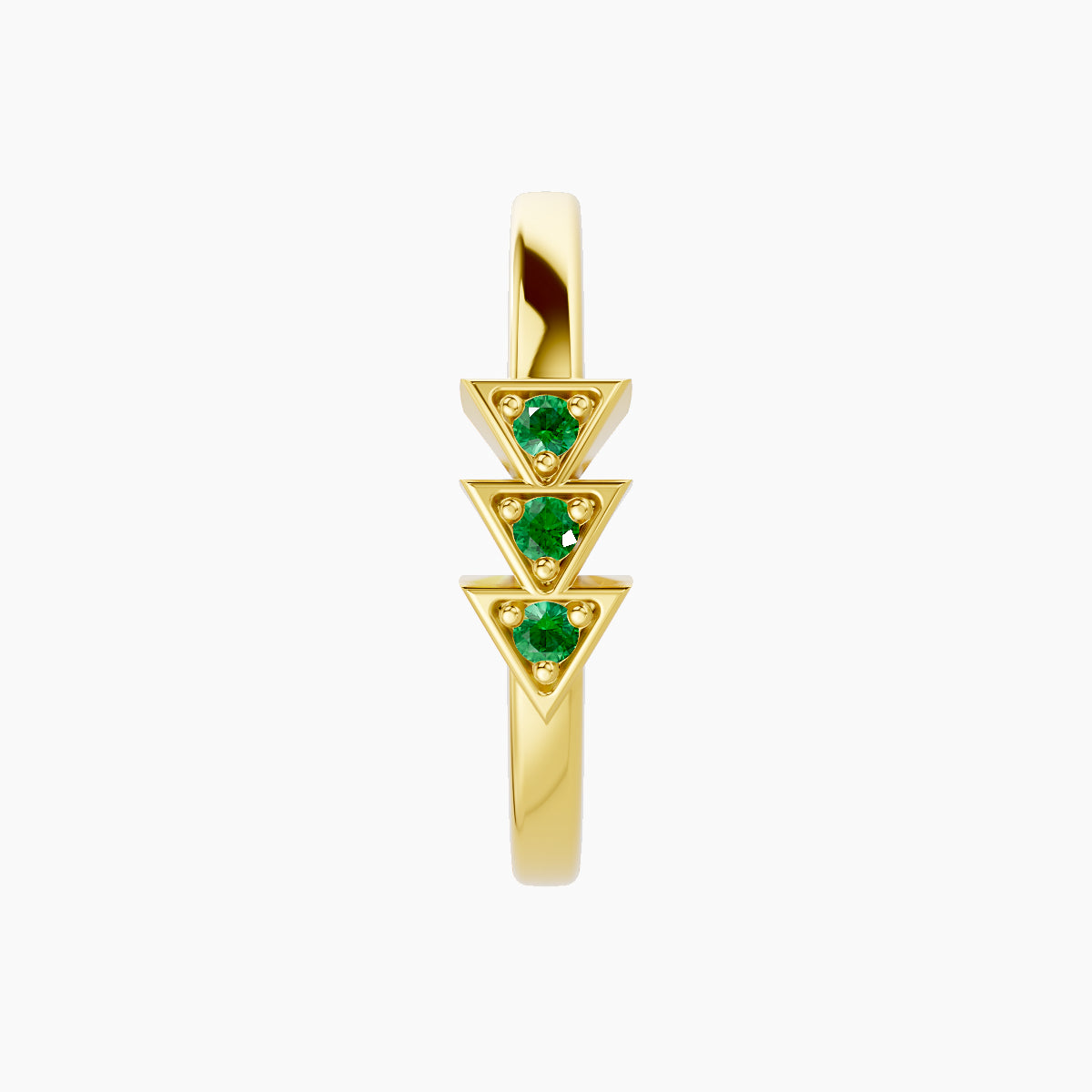 Cybele | 18k Yellow Gold 11 mm Emerald Hoop Piercing