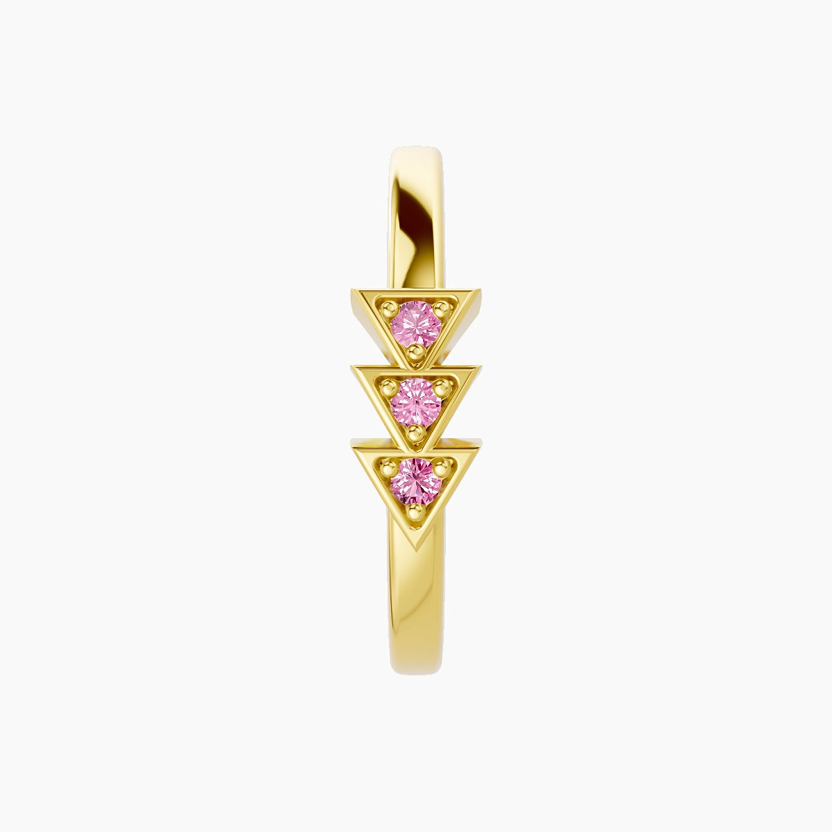 Cybele | 18k Yellow Gold 11 mm Pink Sapphire Hoop Piercing