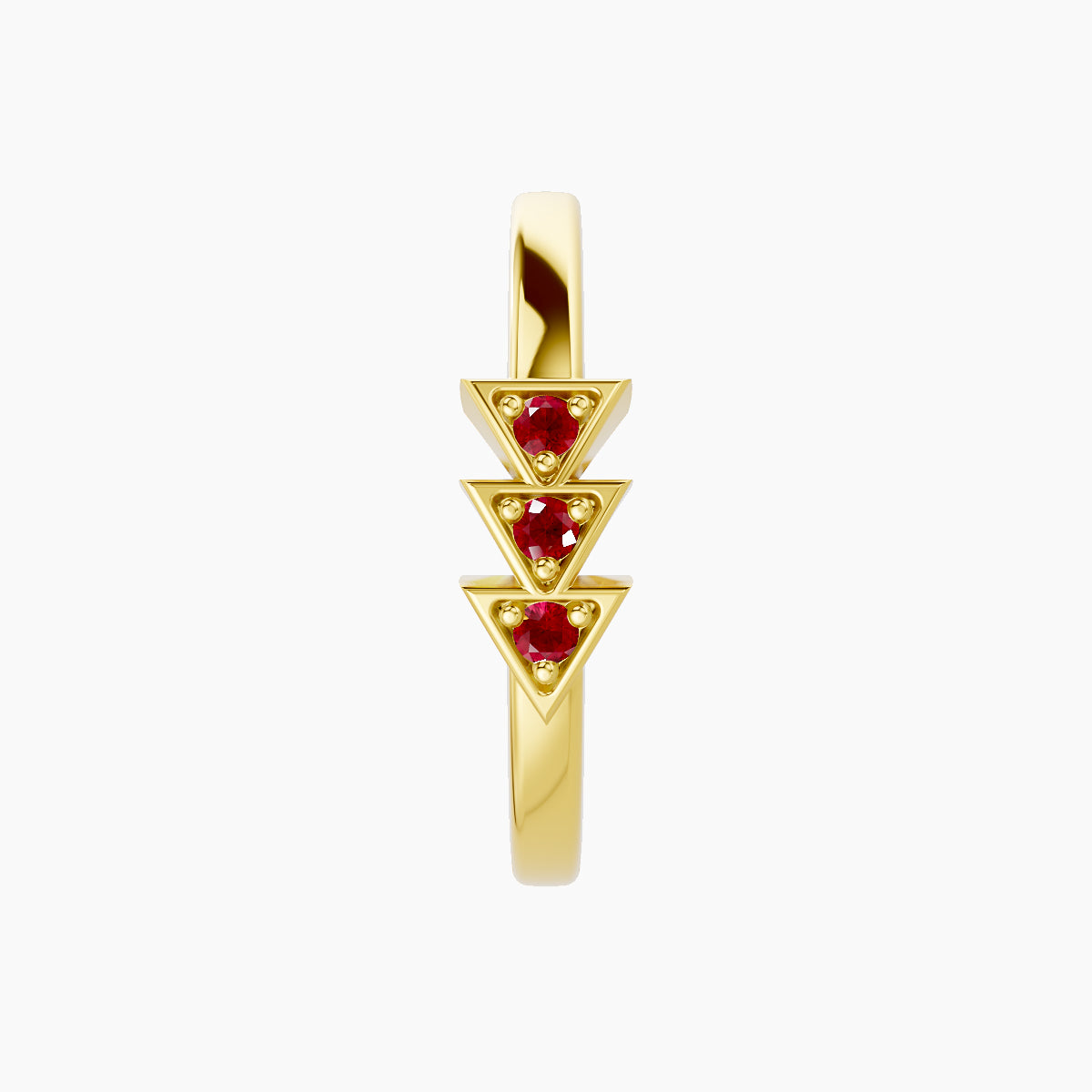 Cybele | 18k Yellow Gold 11 mm Ruby Hoop Piercing