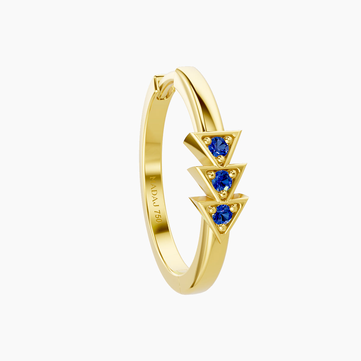 Cybele | 18k Yellow Gold 11 mm Sapphire Hoop Piercing