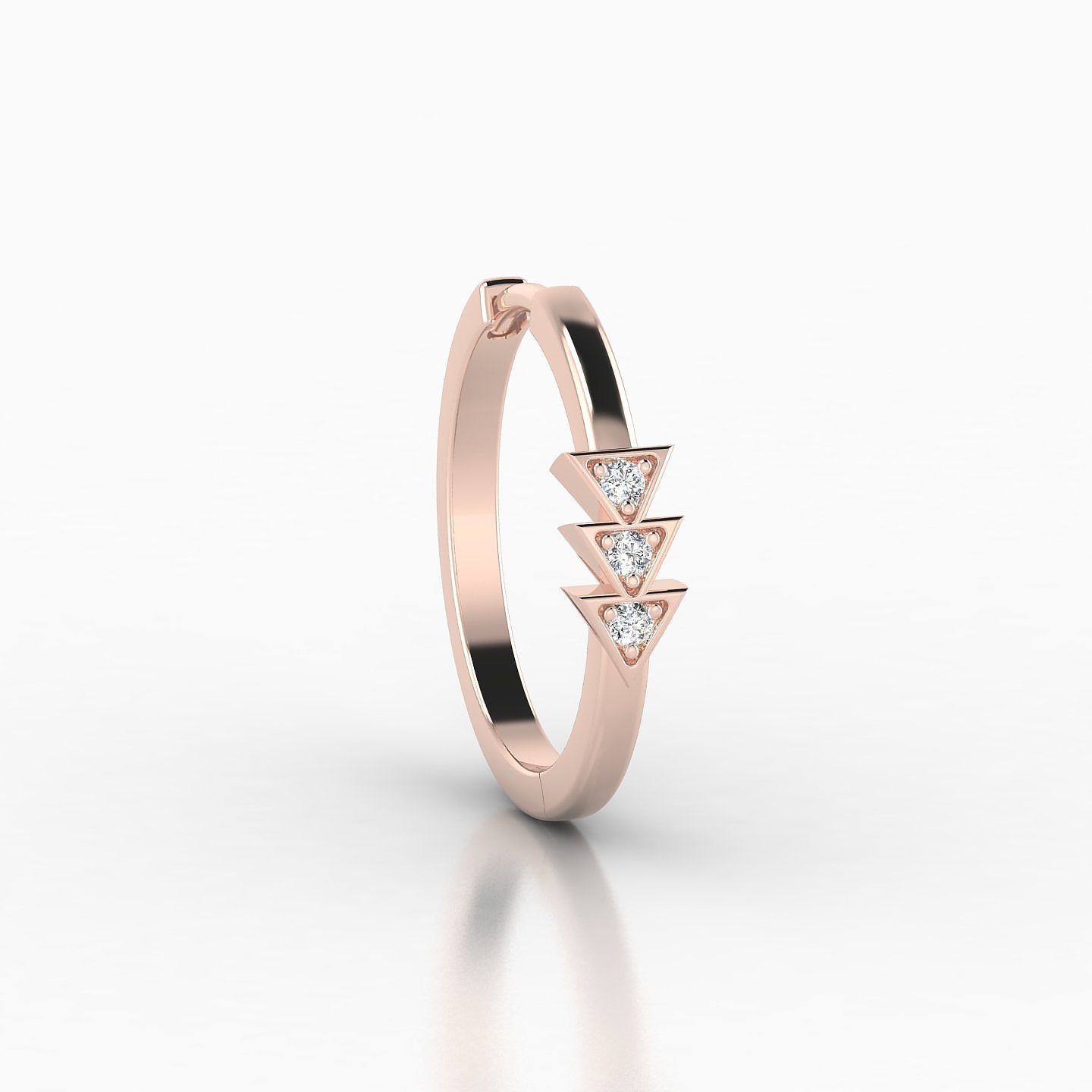 Cybele | 18k Rose Gold 11 mm Diamond Hoop Piercing