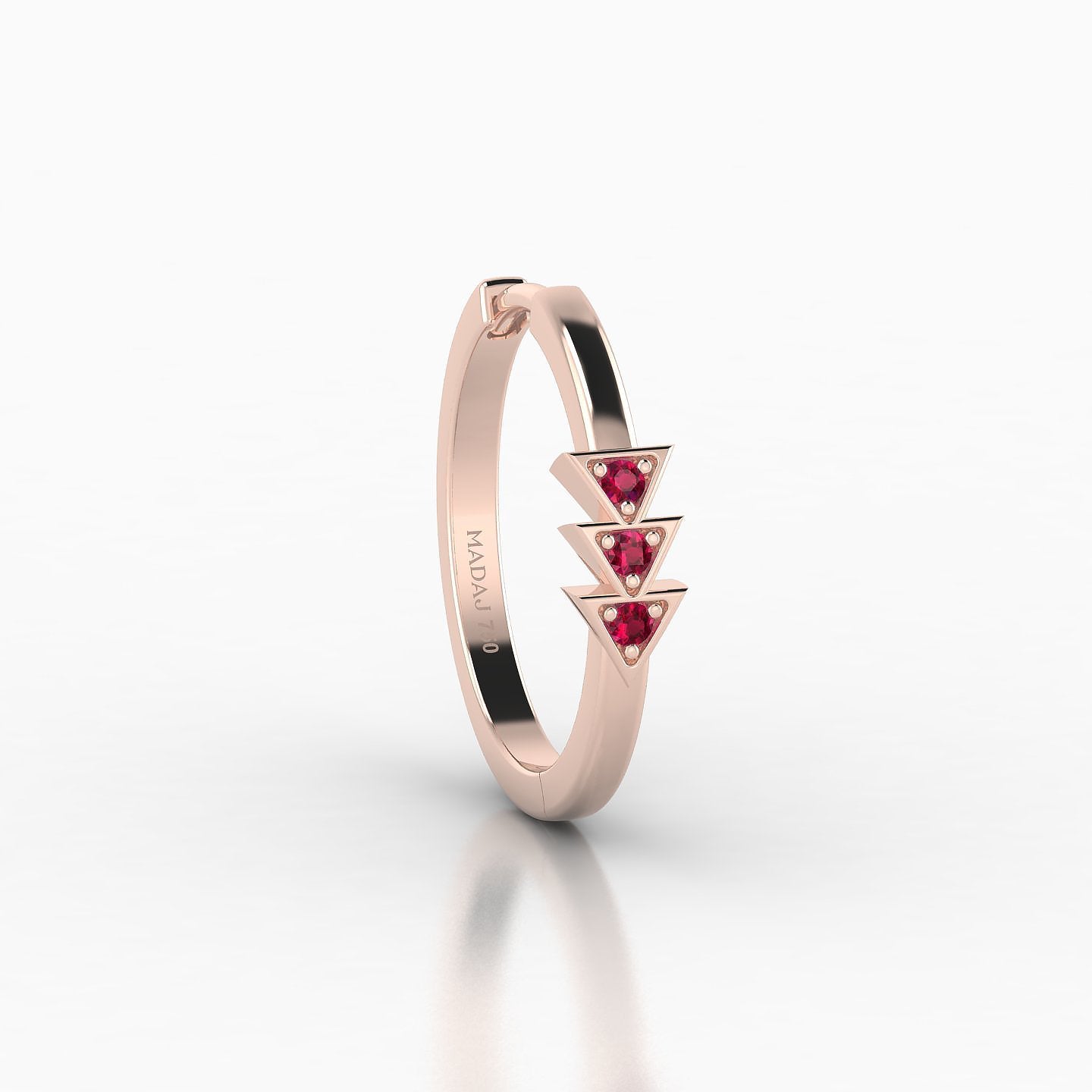 Cybele | 18k Rose Gold 11 mm Ruby Hoop Piercing