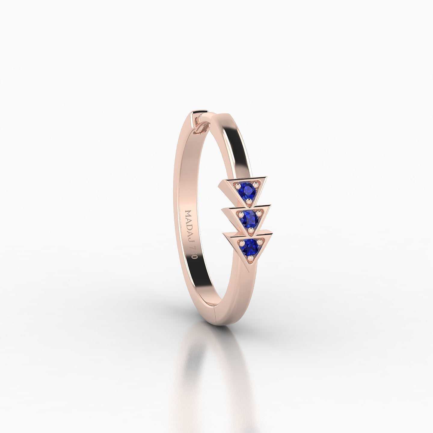 Cybele | 18k Rose Gold 11 mm Sapphire Hoop Piercing