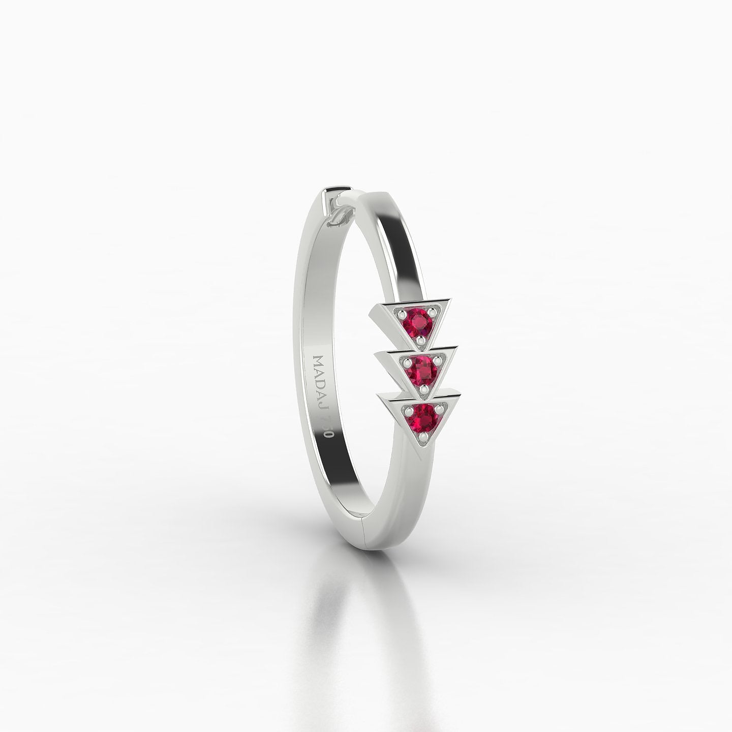 Cybele | 18k White Gold 11 mm Ruby Hoop Piercing