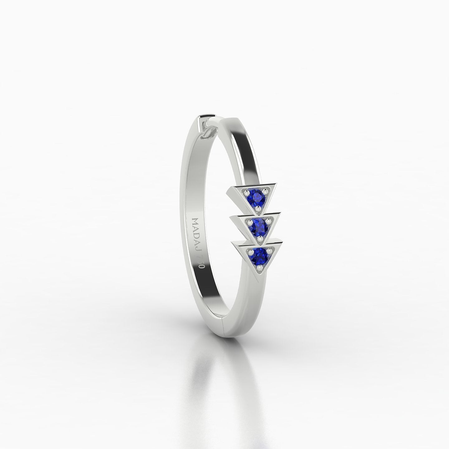 Cybele | 18k White Gold 11 mm Sapphire Hoop Piercing