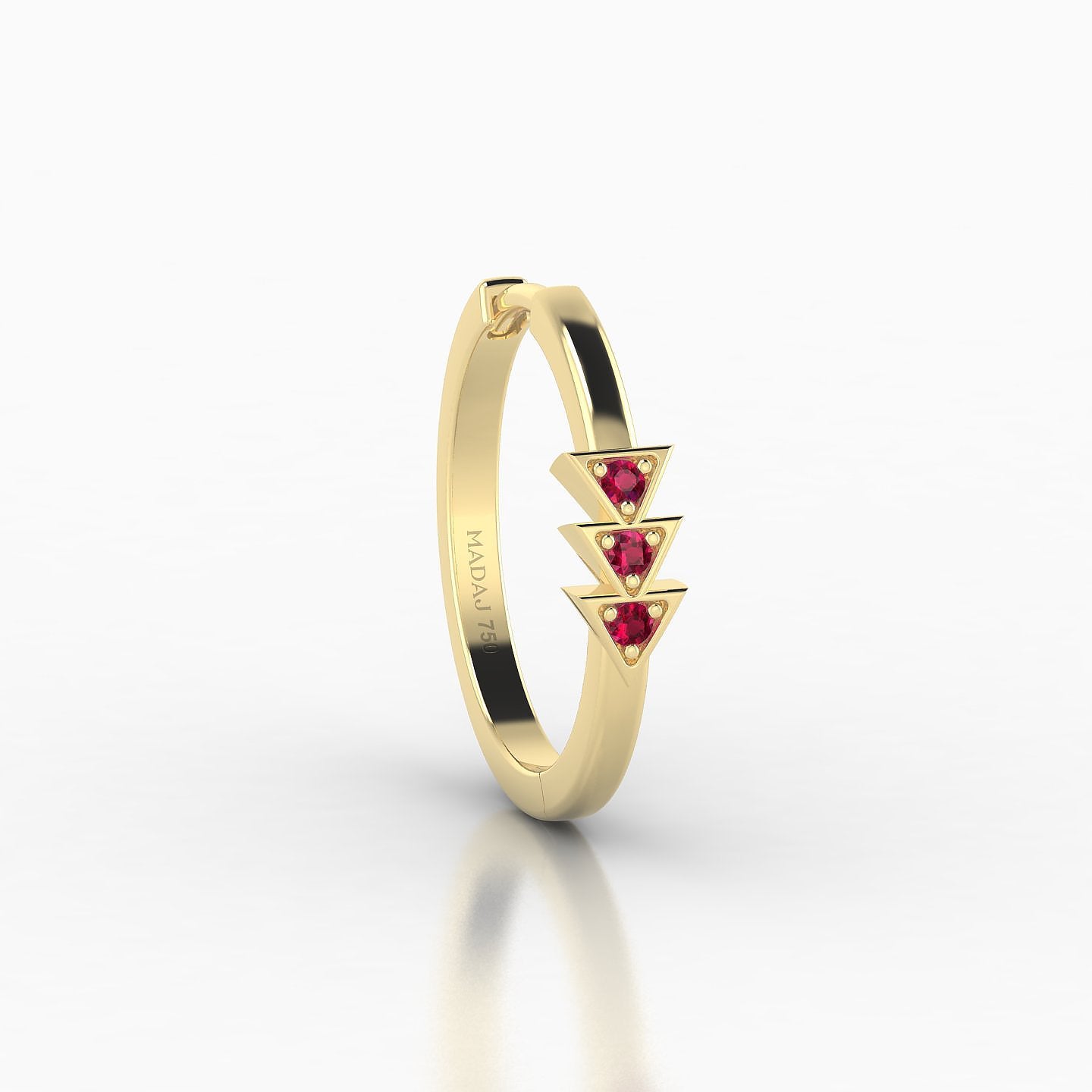 Cybele | 18k Yellow Gold 11 mm Ruby Hoop Piercing