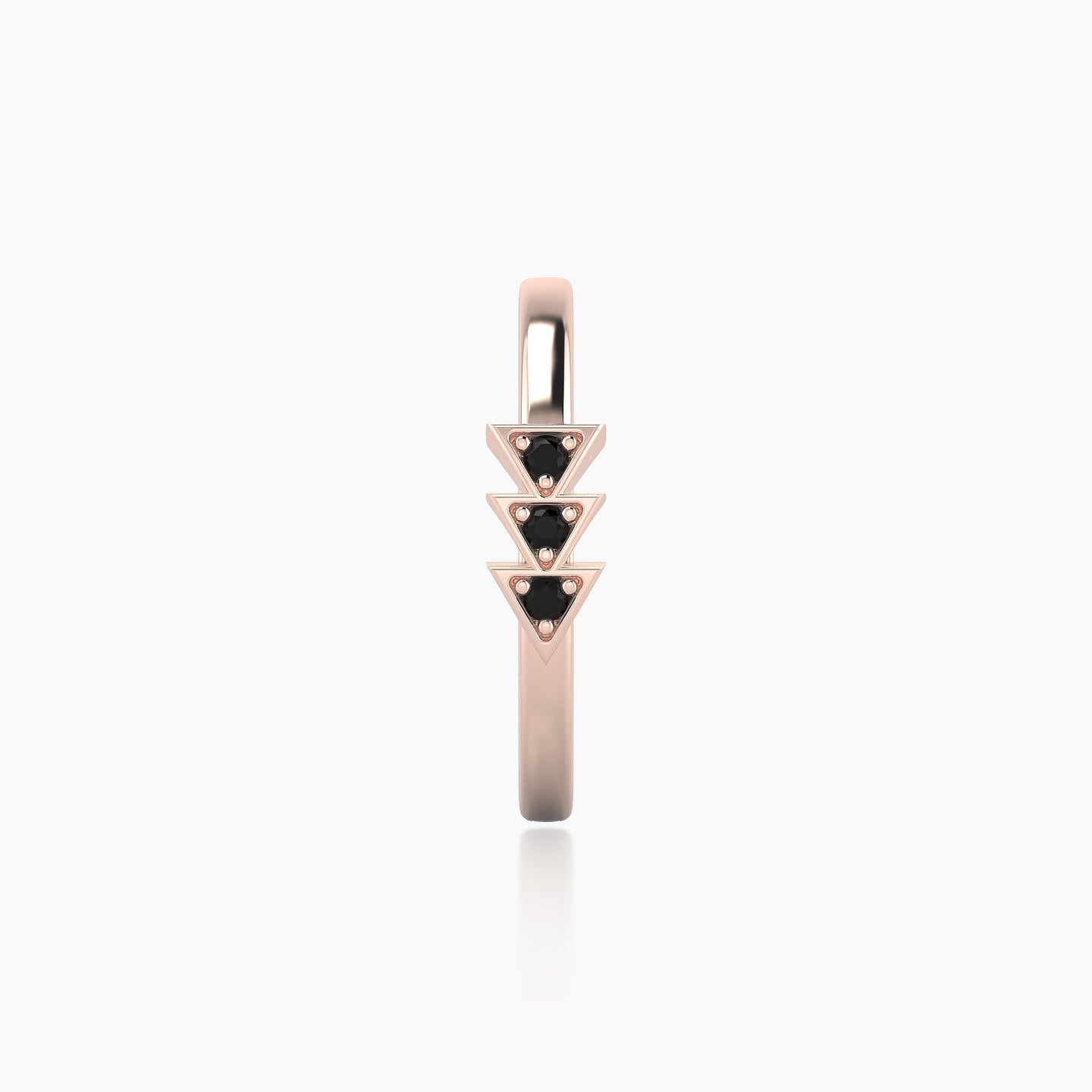 Cybele | 18k Rose Gold 11 mm Black Diamond Hoop Piercing