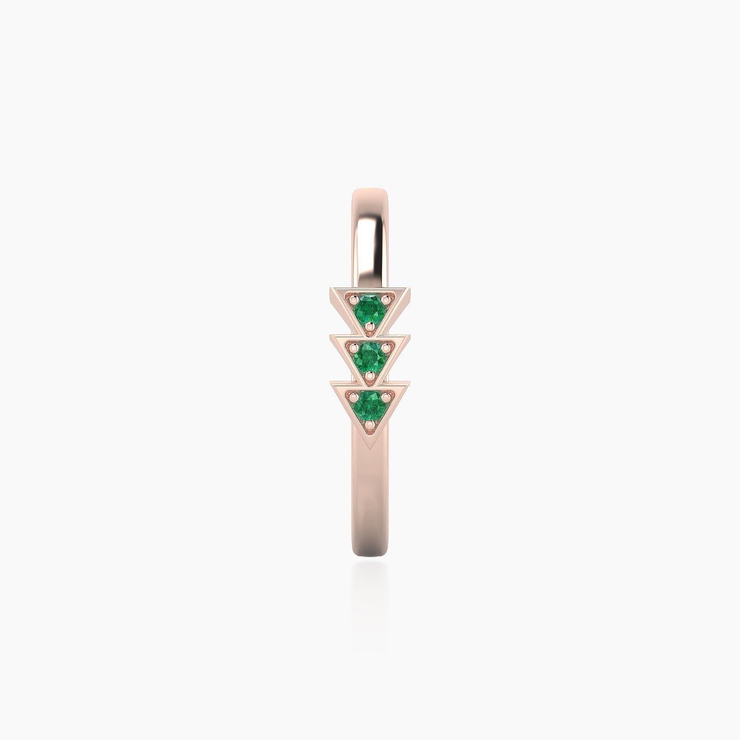 Cybele | 18k Rose Gold 11 mm Emerald Hoop Piercing