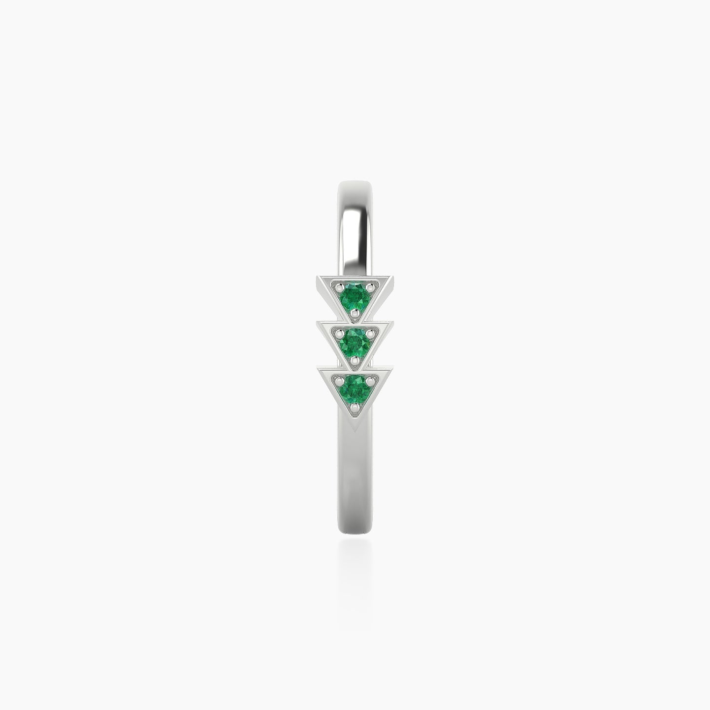 Cybele | 18k White Gold 11 mm Emerald Hoop Piercing