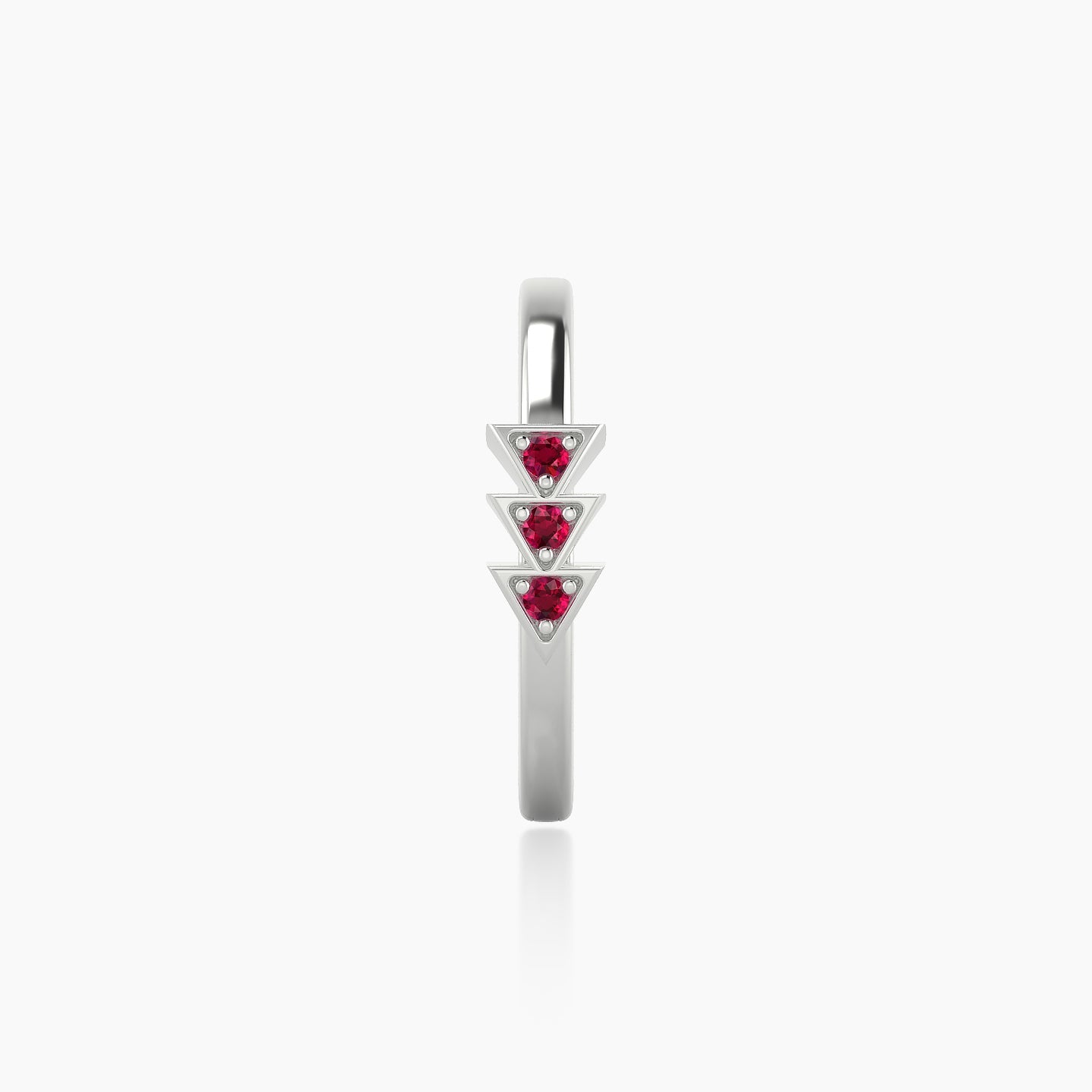 Cybele | 18k White Gold 11 mm Ruby Hoop Piercing