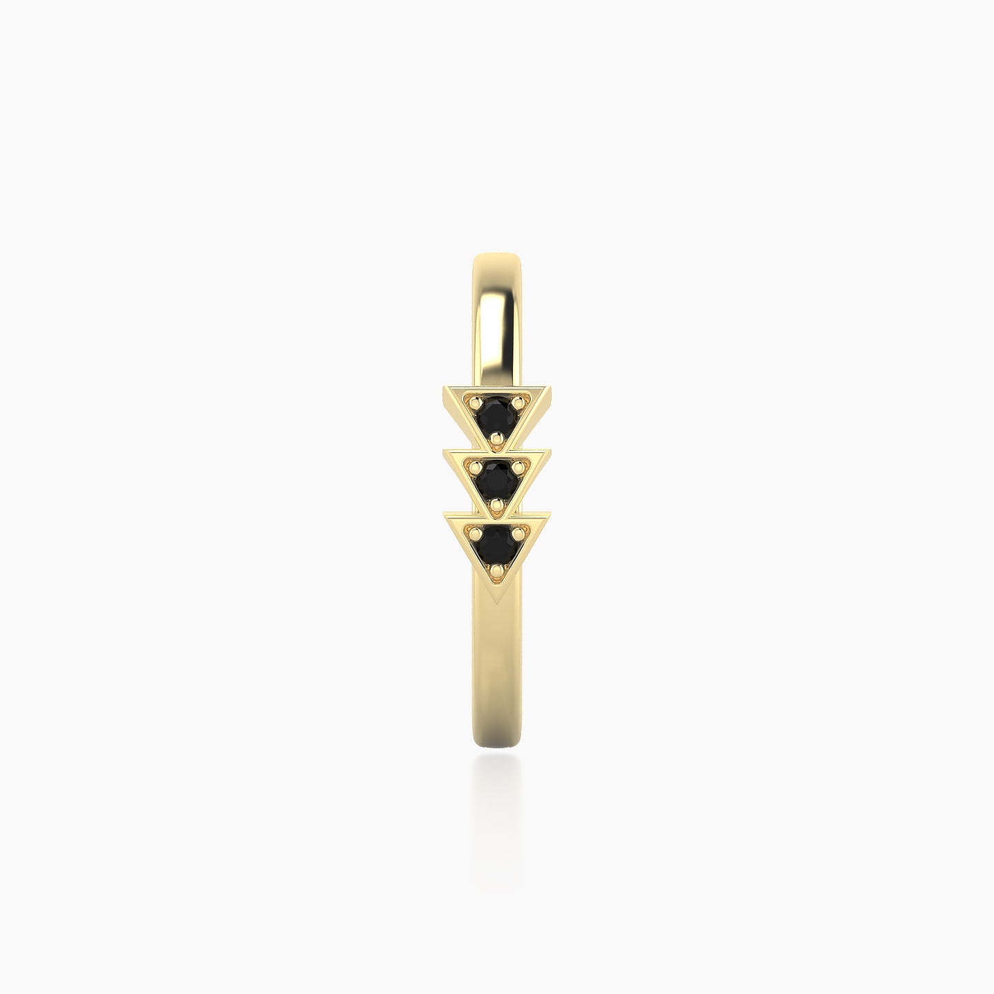 Cybele | 18k Yellow Gold 11 mm Black Diamond Hoop Piercing