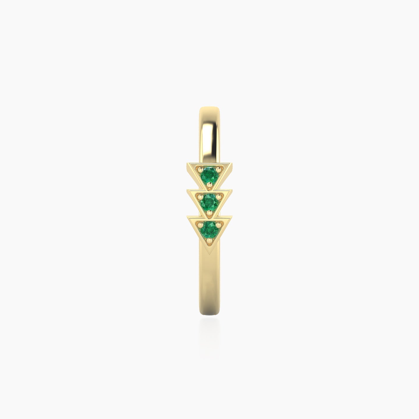 Cybele | 18k Yellow Gold 11 mm Emerald Hoop Piercing