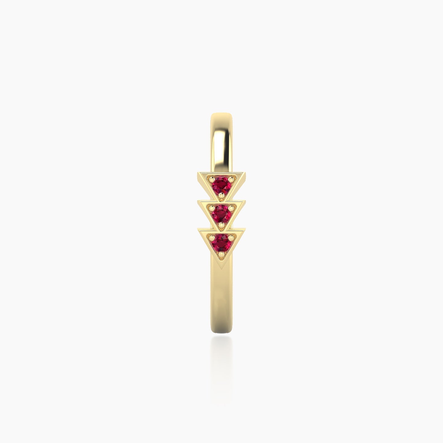 Cybele | 18k Yellow Gold 11 mm Ruby Hoop Piercing