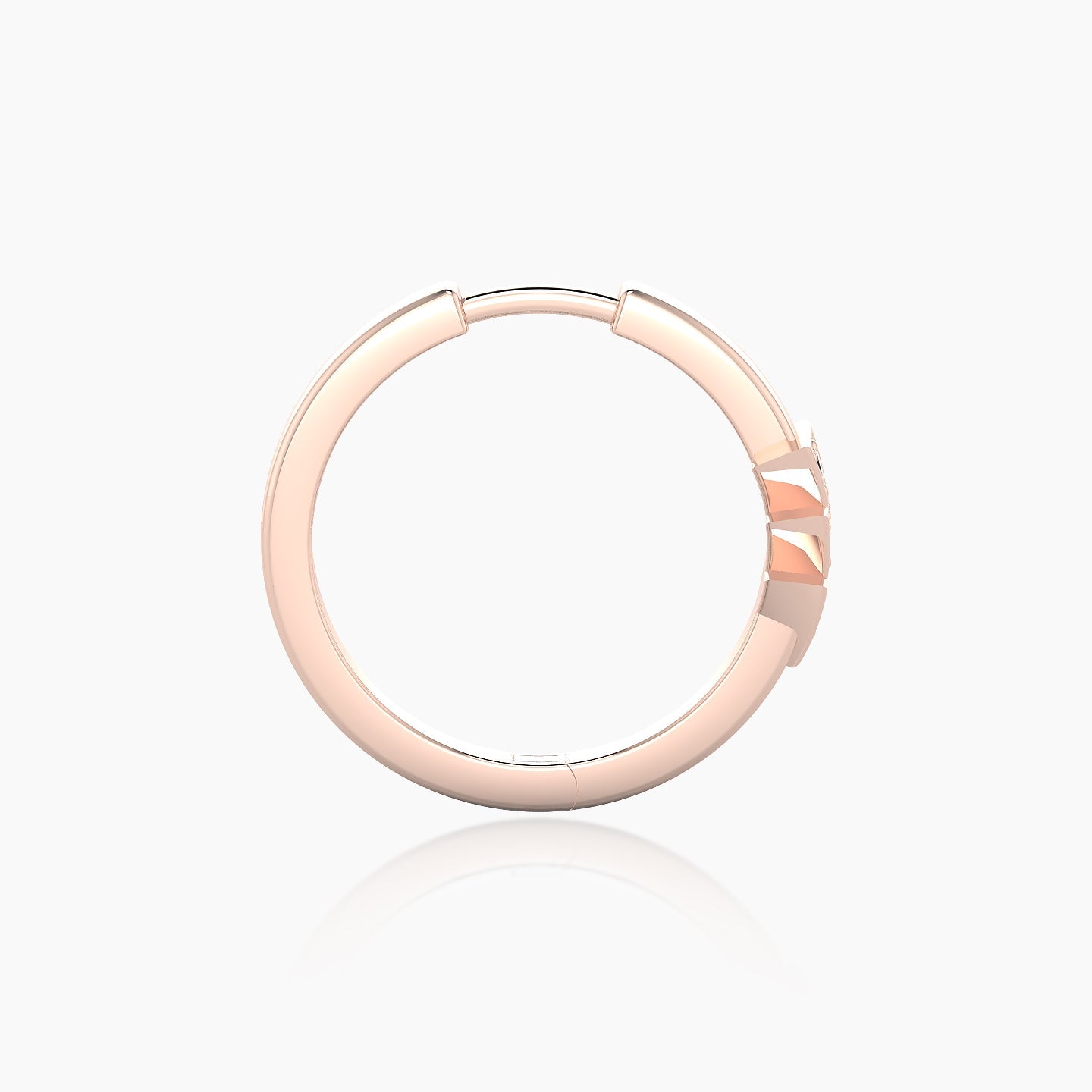 Cybele | 18k Rose Gold 11 mm Black Diamond Hoop Piercing