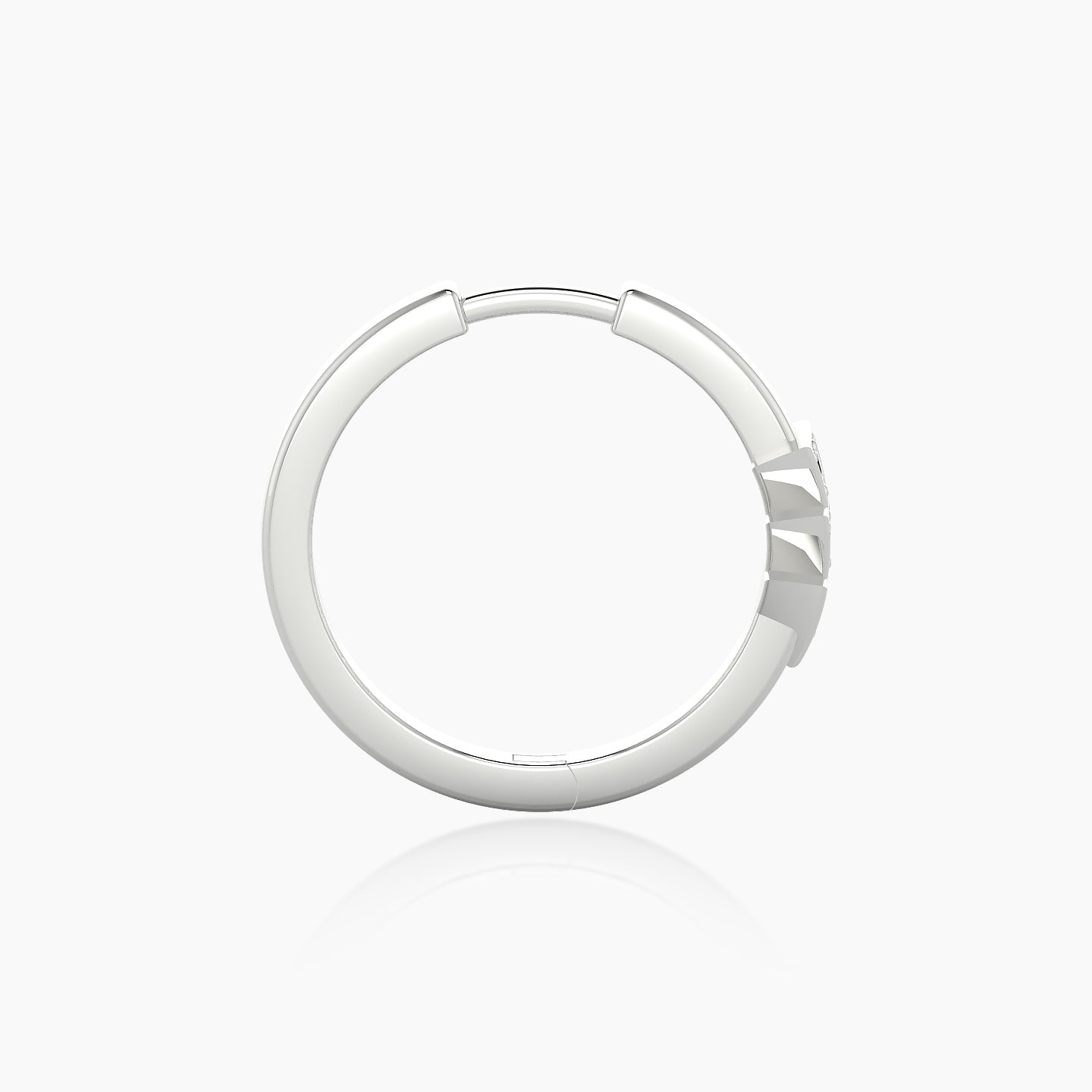 Cybele | 18k White Gold 11 mm Black Diamond Hoop Piercing