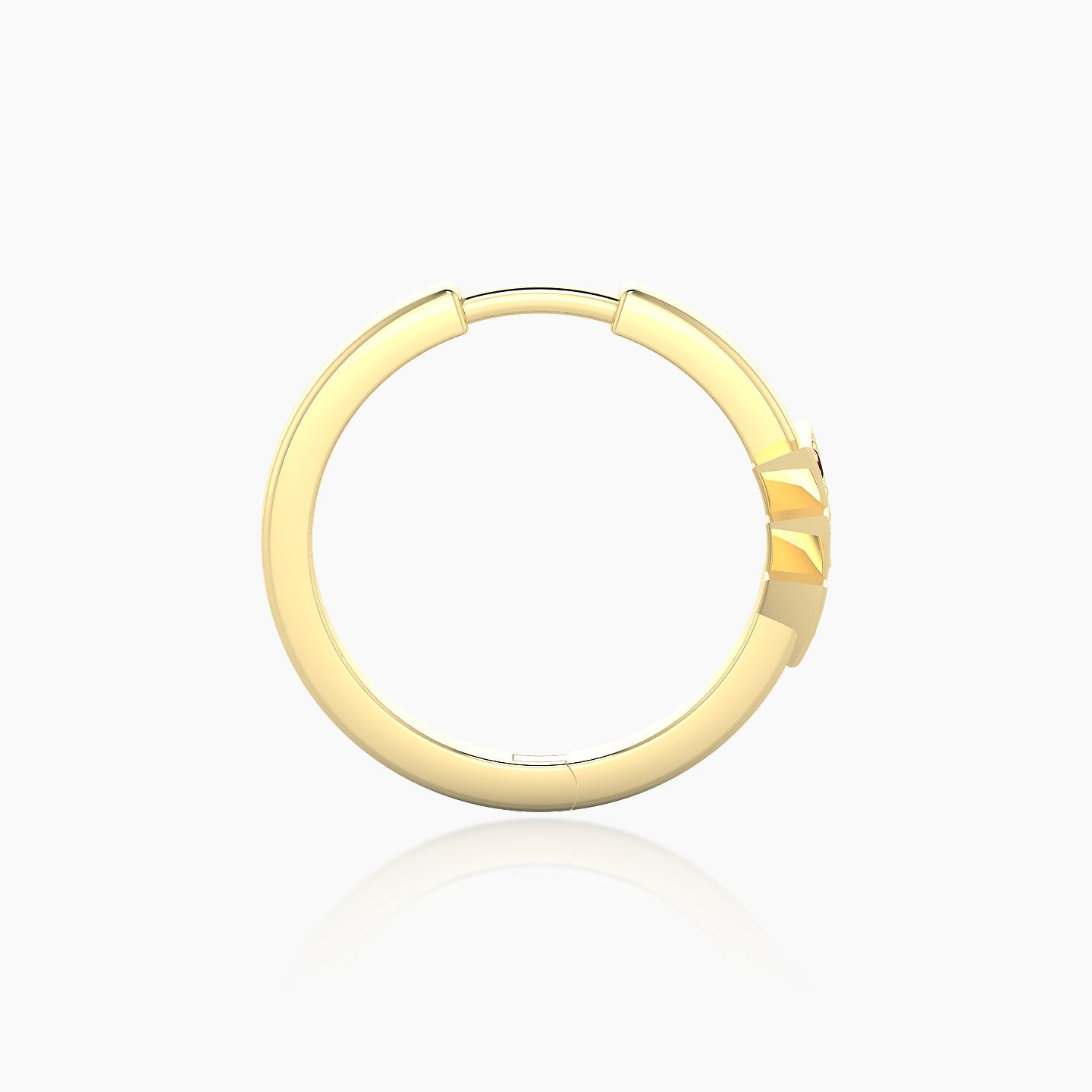 Cybele | 18k Yellow Gold 11 mm Ruby Hoop Piercing