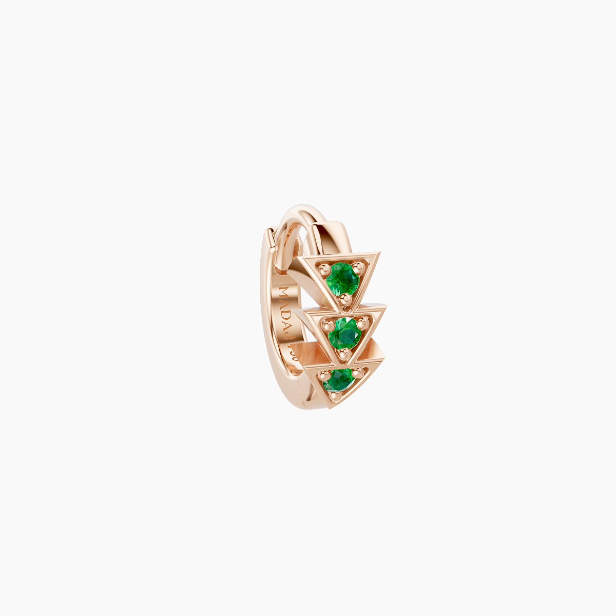 Cybele | 18k Rose Gold 5 mm Emerald Hoop Piercing