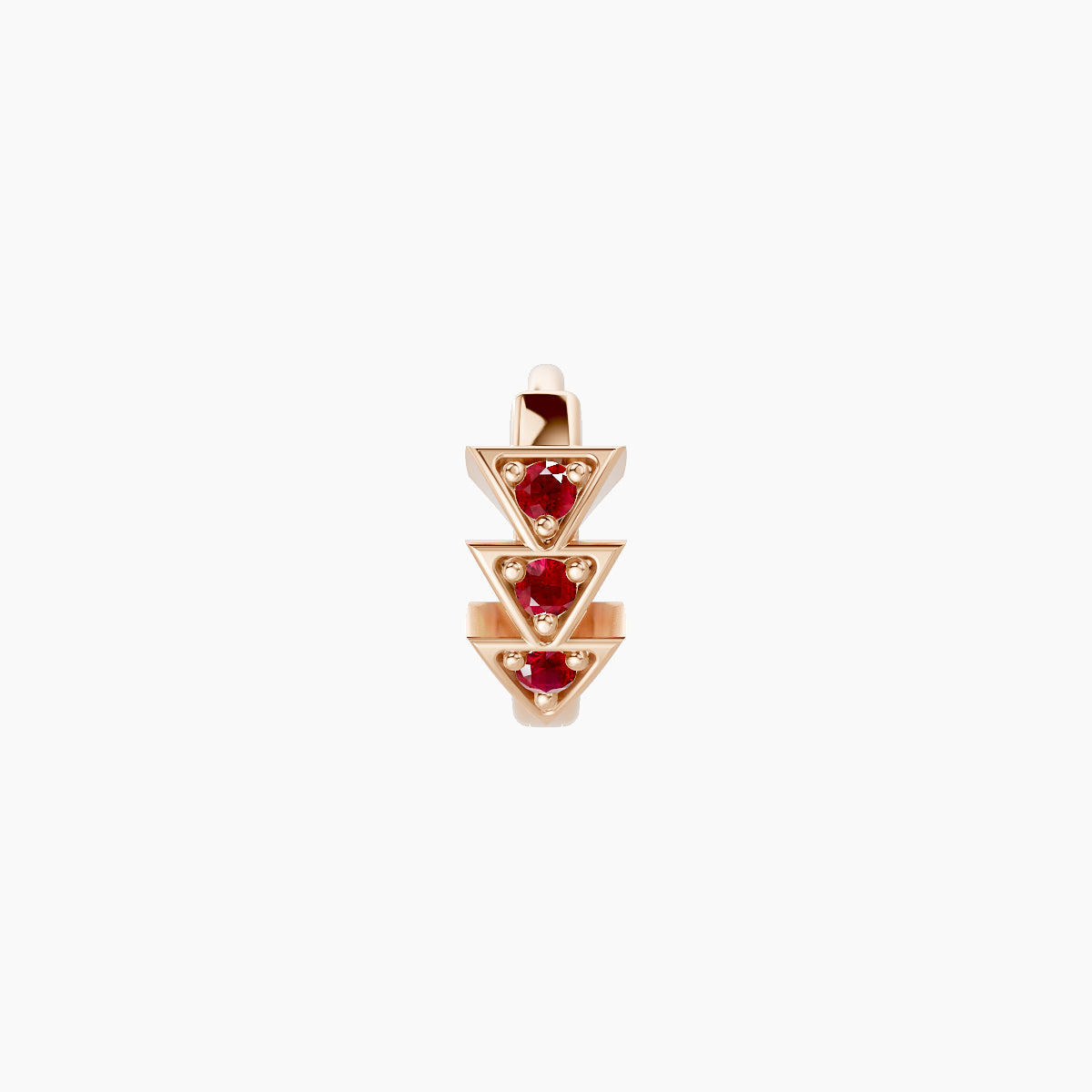 Cybele | 18k Rose Gold 5 mm Ruby Hoop Piercing