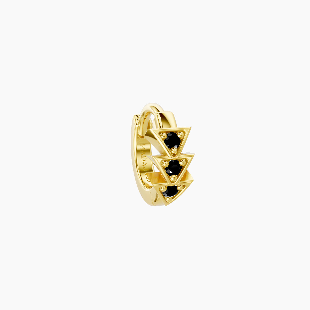 Cybele | 18k Yellow Gold 5 mm Black Diamond Hoop Piercing