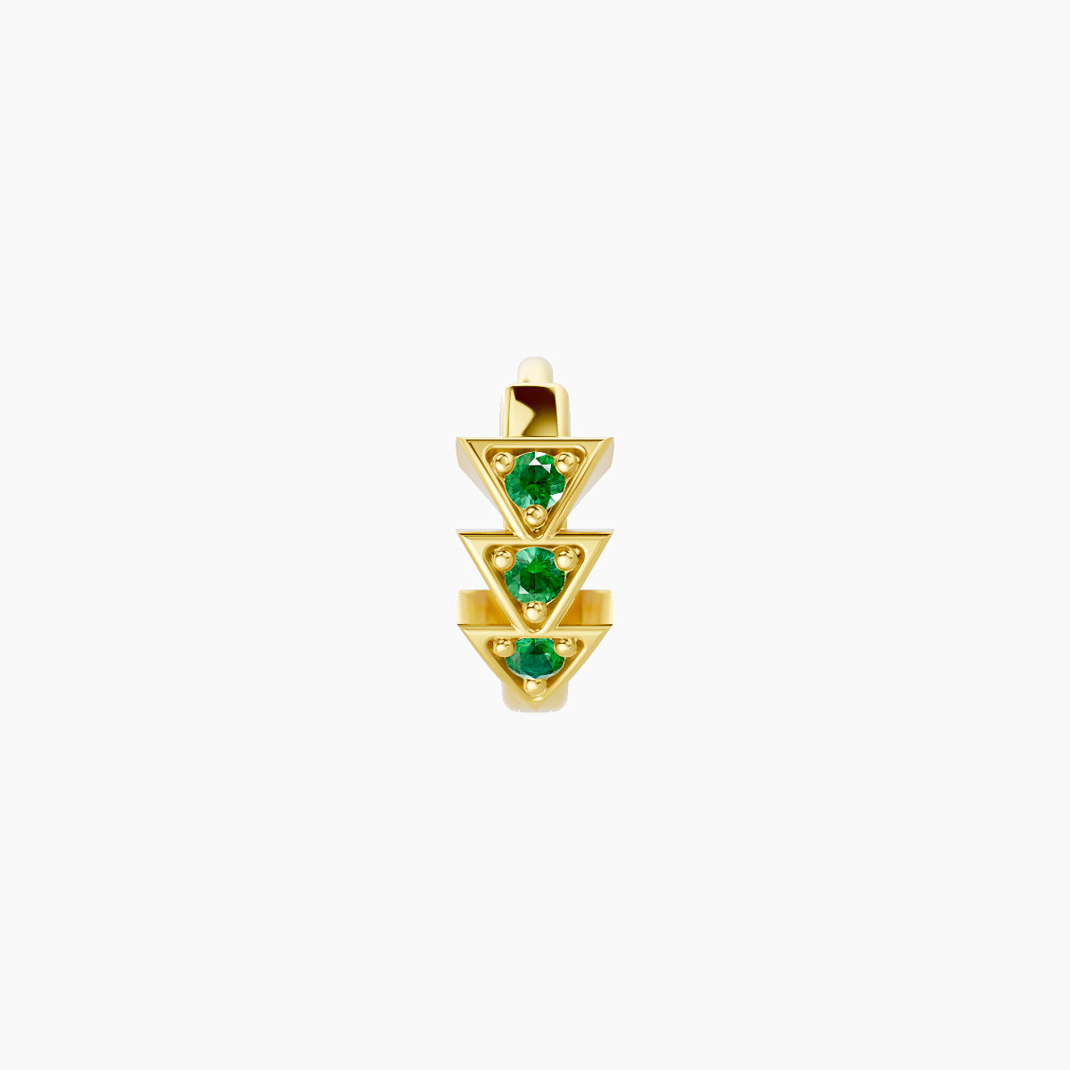 Cybele | 18k Yellow Gold 5 mm Emerald Hoop Piercing