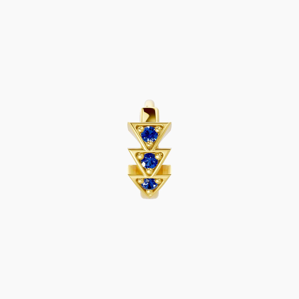 Cybele | 18k Yellow Gold 5 mm Sapphire Hoop Piercing