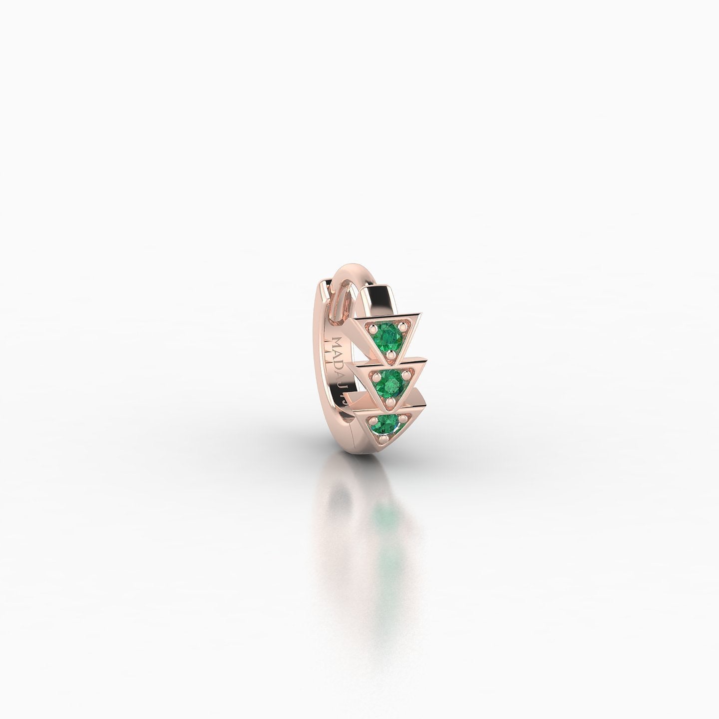 Cybele | 18k Rose Gold 5 mm Emerald Hoop Piercing