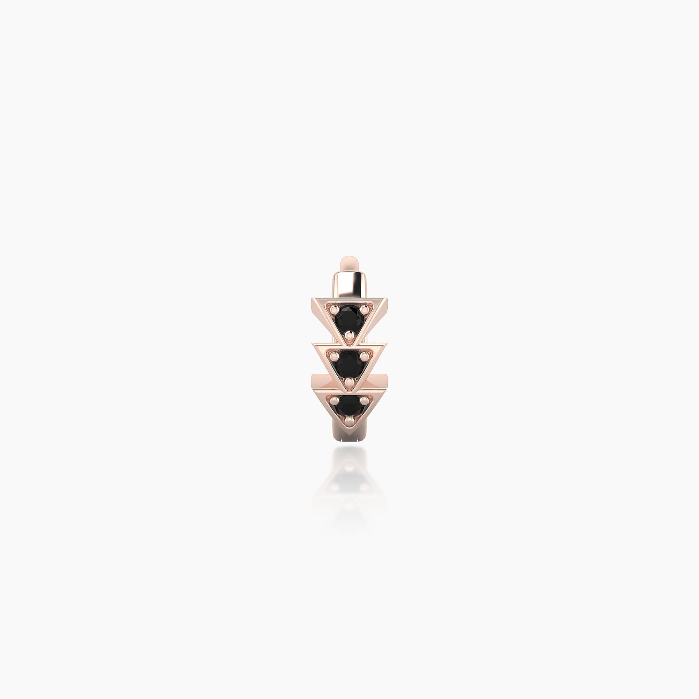 Cybele | 18k Rose Gold 5 mm Black Diamond Hoop Piercing