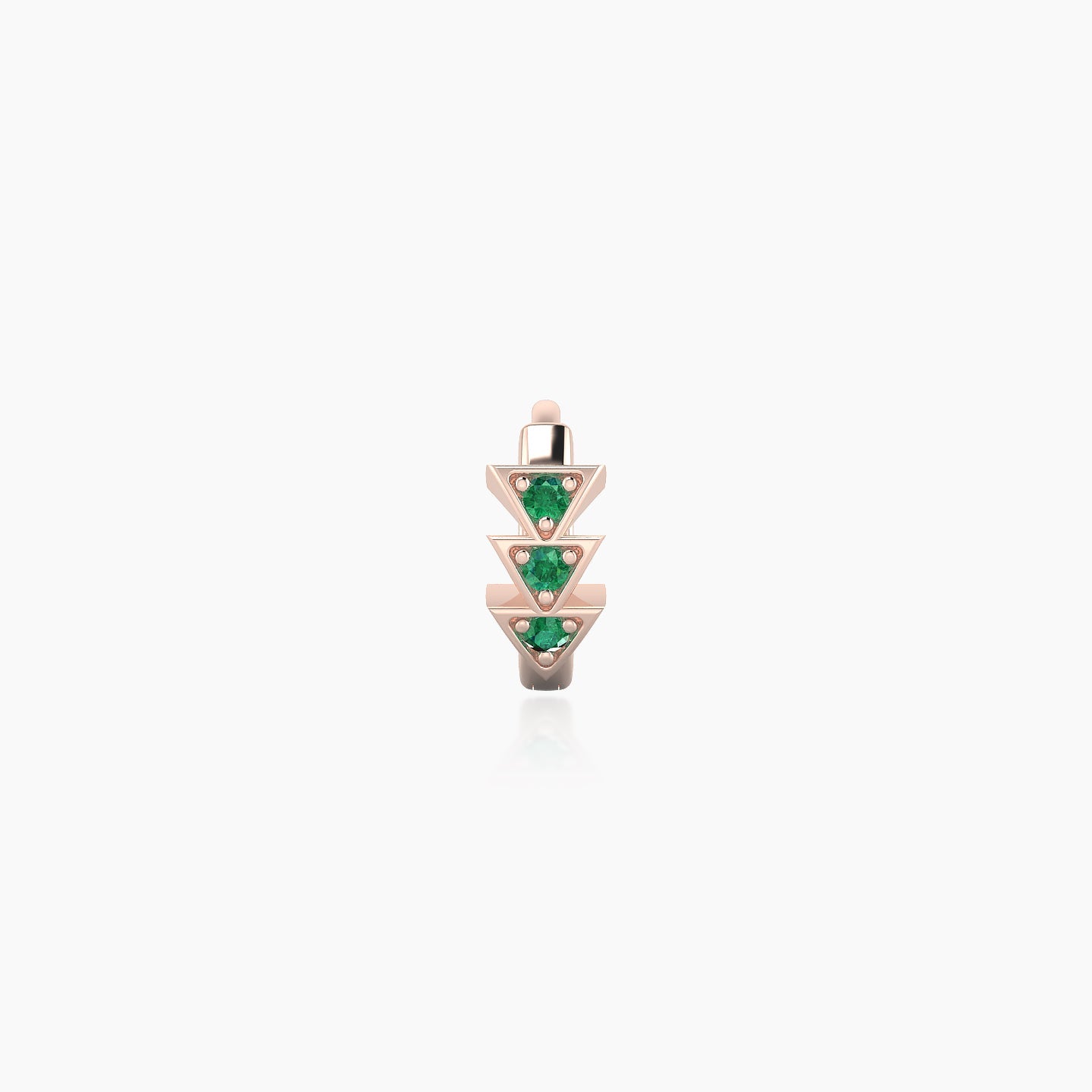 Cybele | 18k Rose Gold 5 mm Emerald Hoop Piercing