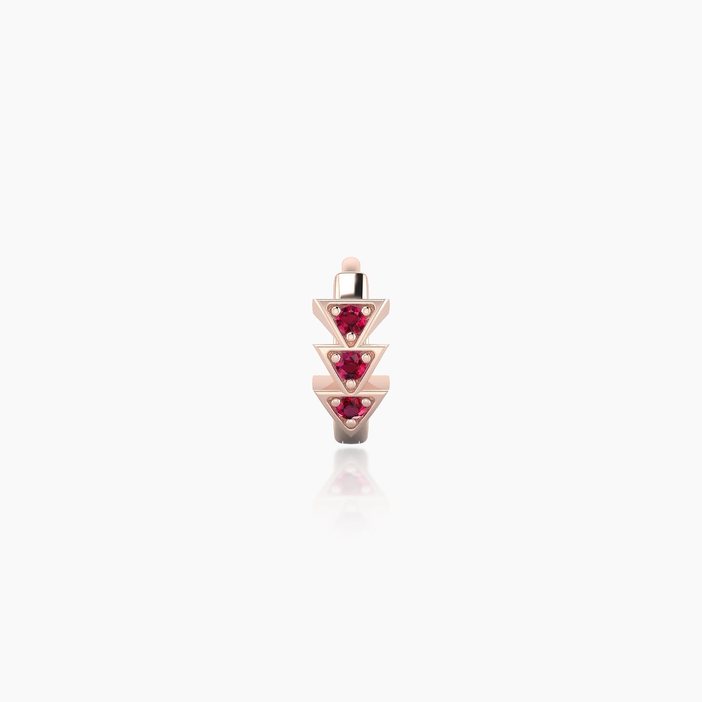 Cybele | 18k Rose Gold 5 mm Ruby Hoop Piercing