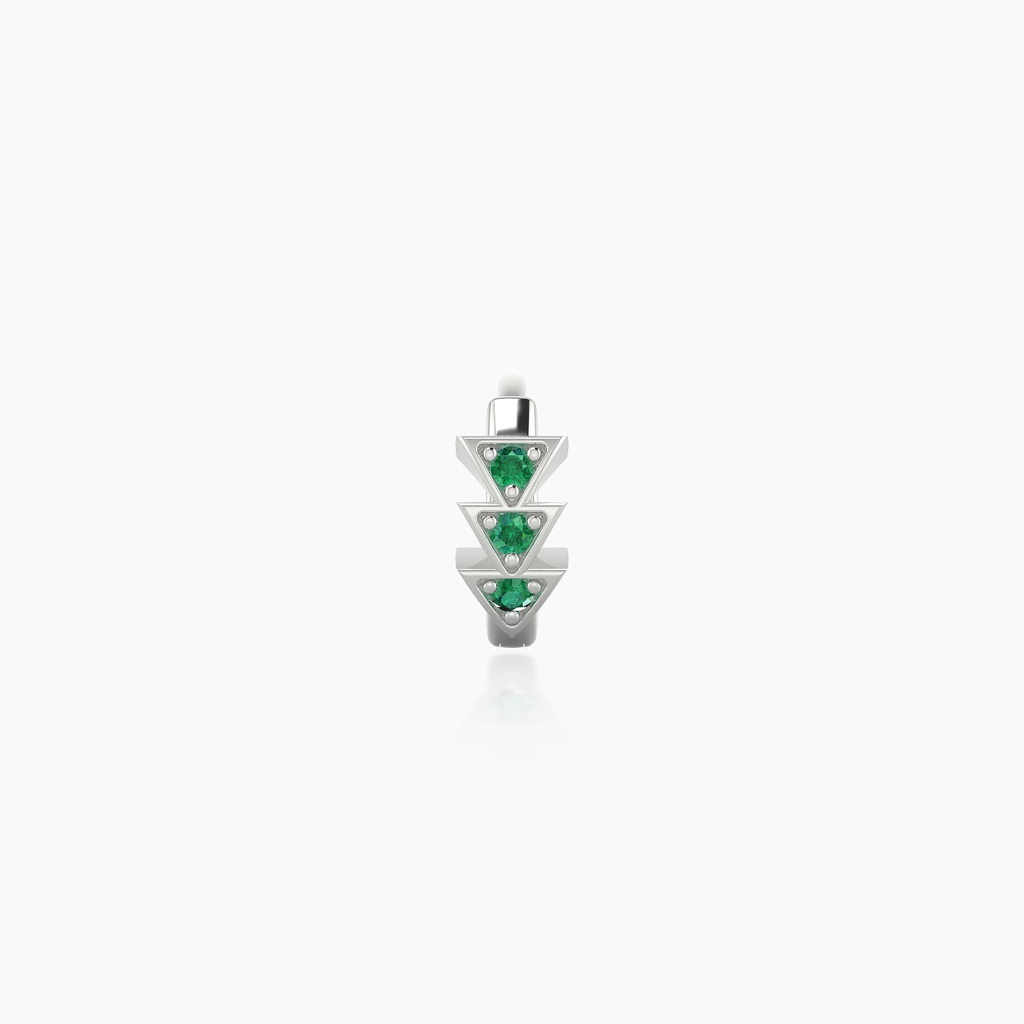 Cybele | 18k White Gold 5 mm Emerald Hoop Piercing