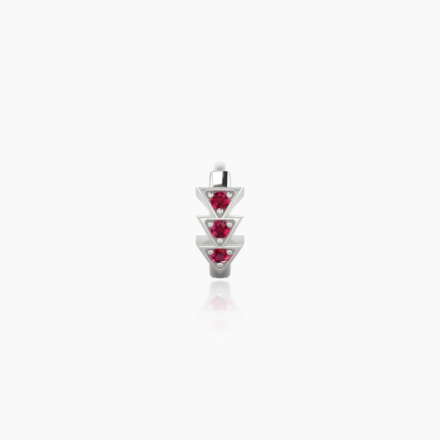 Cybele | 18k White Gold 5 mm Ruby Hoop Piercing