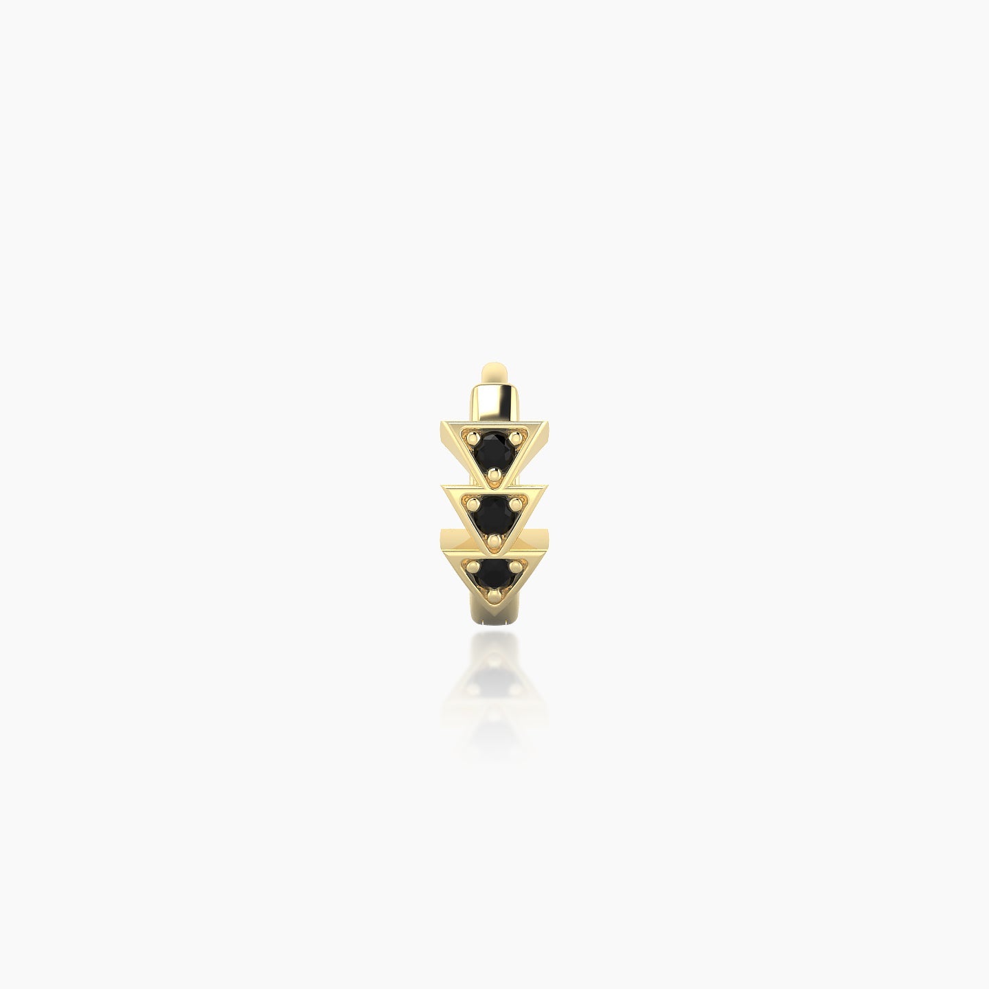 Cybele | 18k Yellow Gold 5 mm Black Diamond Hoop Piercing