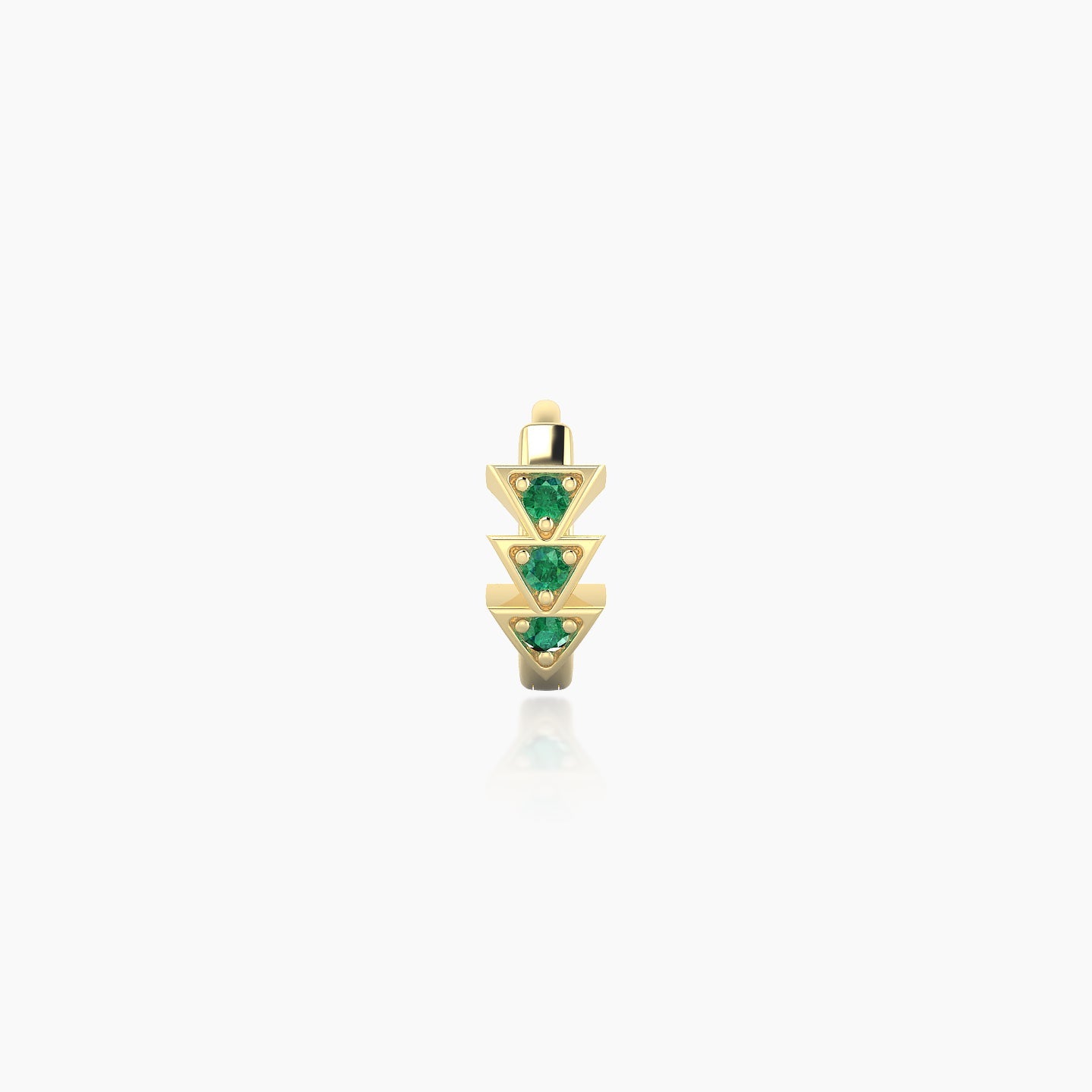 Cybele | 18k Yellow Gold 5 mm Emerald Hoop Piercing