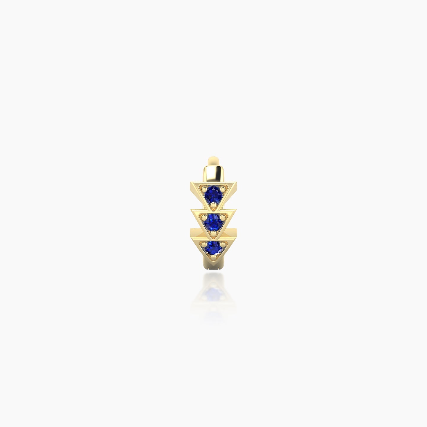 Cybele | 18k Yellow Gold 5 mm Sapphire Hoop Piercing