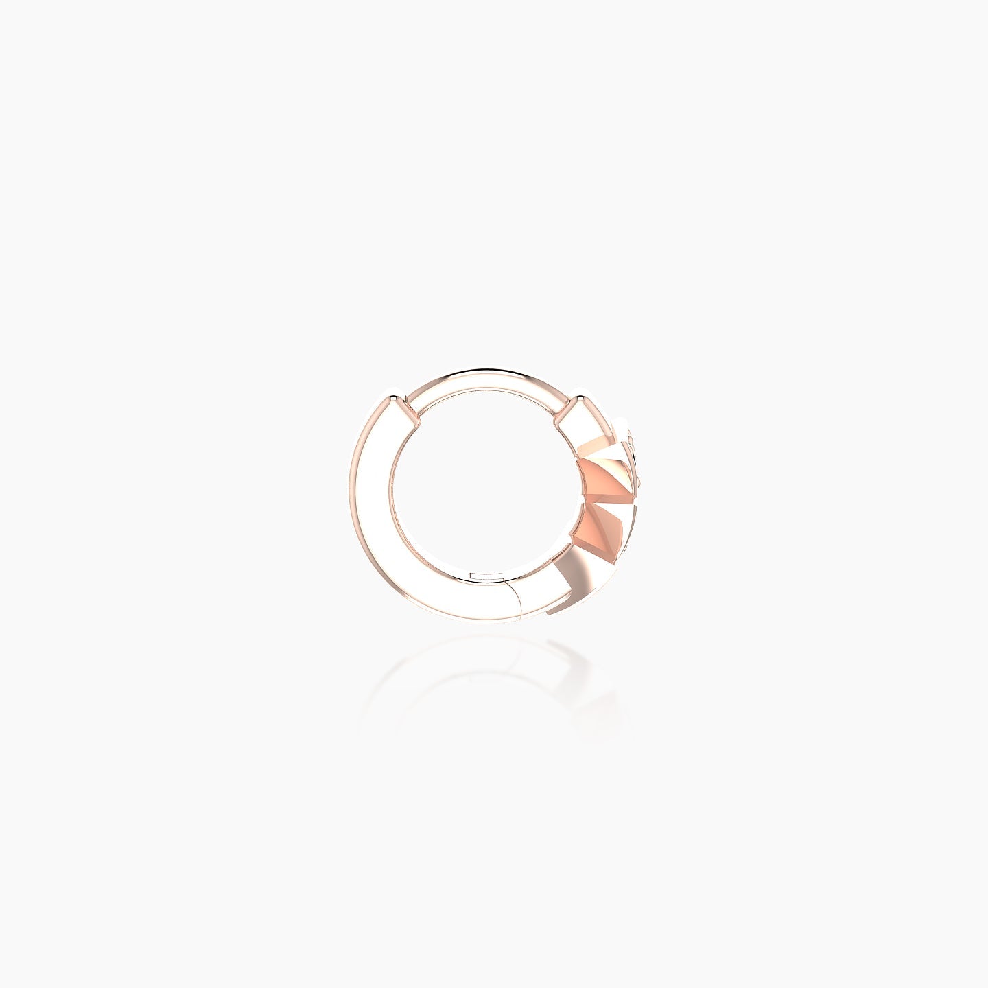 Cybele | 18k Rose Gold 5 mm Black Diamond Hoop Piercing