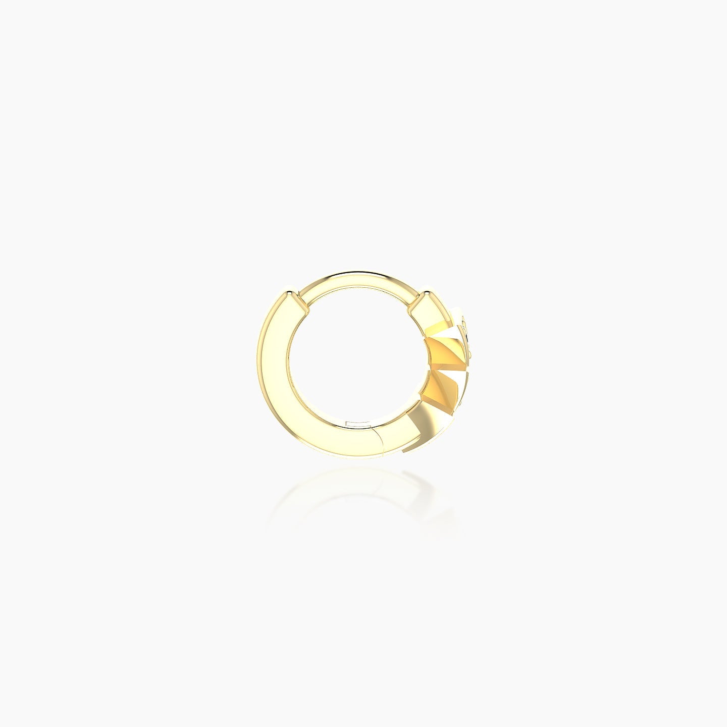 Cybele | 18k Yellow Gold 5 mm Black Diamond Hoop Piercing