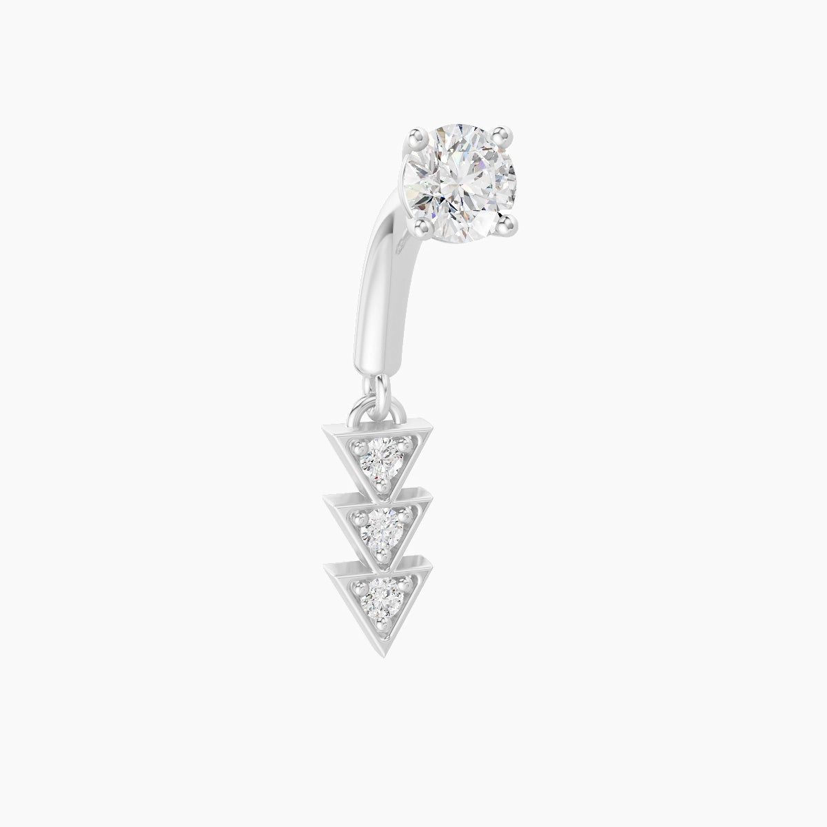 Cybele | 18k White Gold 6 mm Diamond Rook Piercing