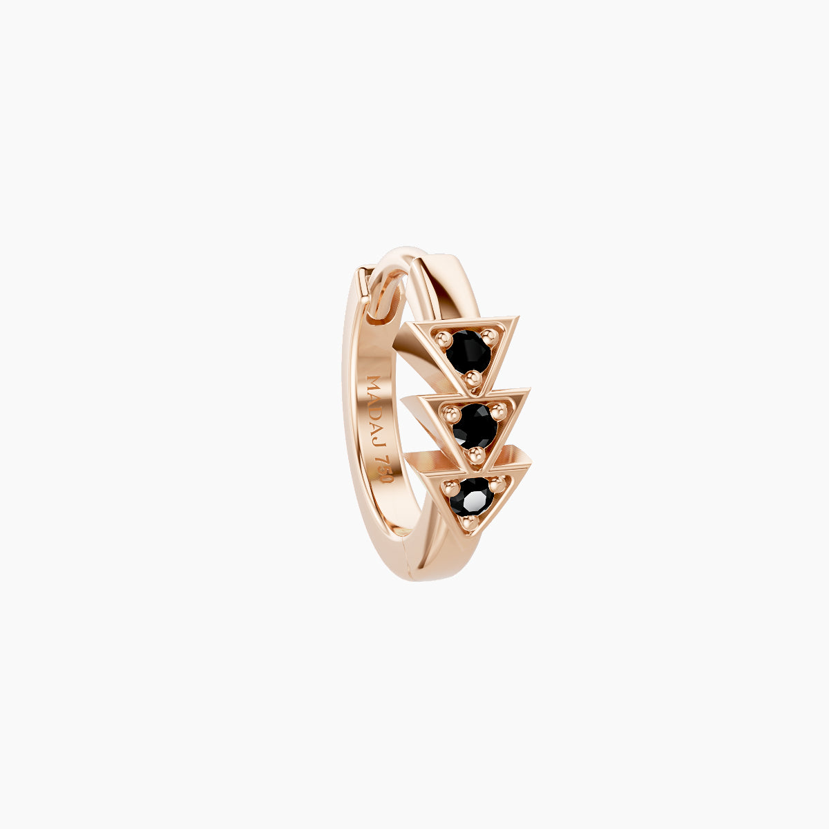 Cybele | 18k Rose Gold 6.5 mm Black Diamond Hoop Piercing