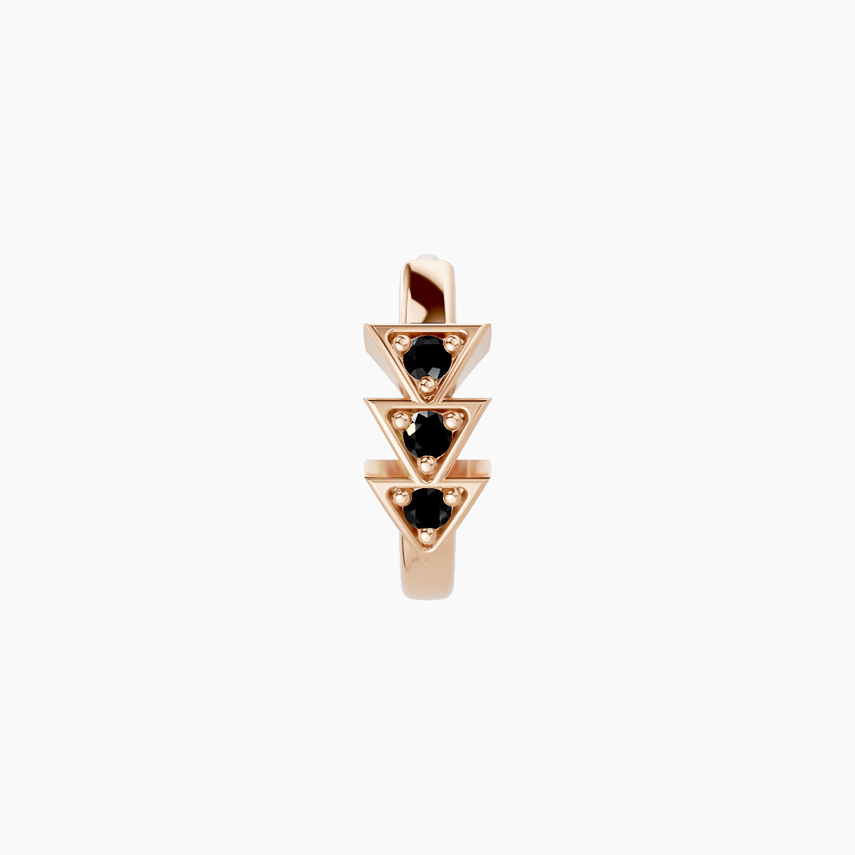 Cybele | 18k Rose Gold 6.5 mm Black Diamond Hoop Piercing