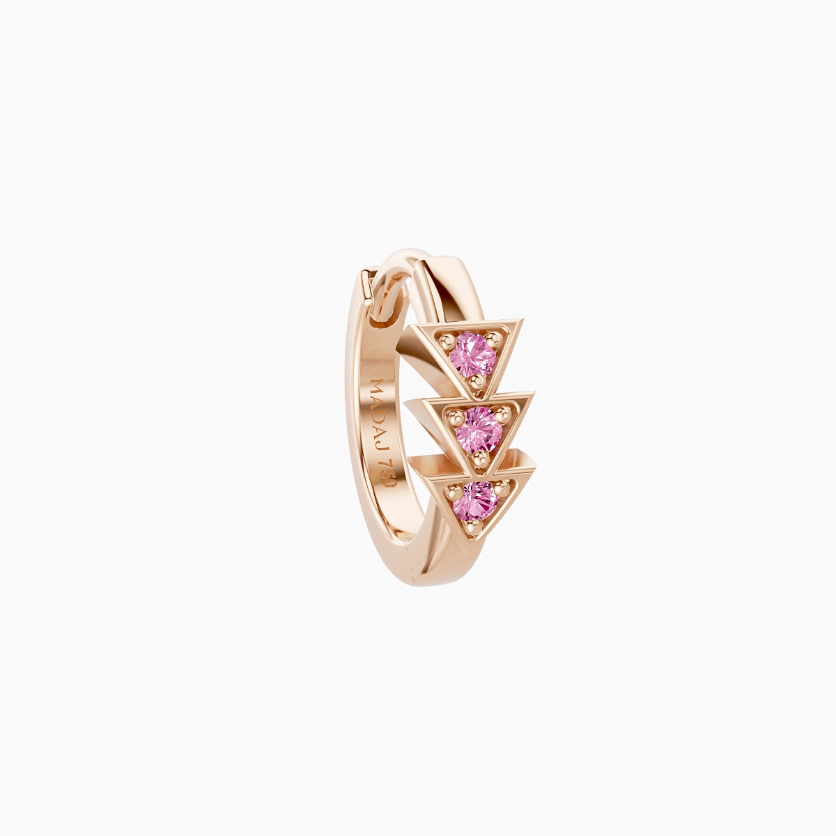 Cybele | 18k Rose Gold 6.5 mm Pink Sapphire Hoop Piercing