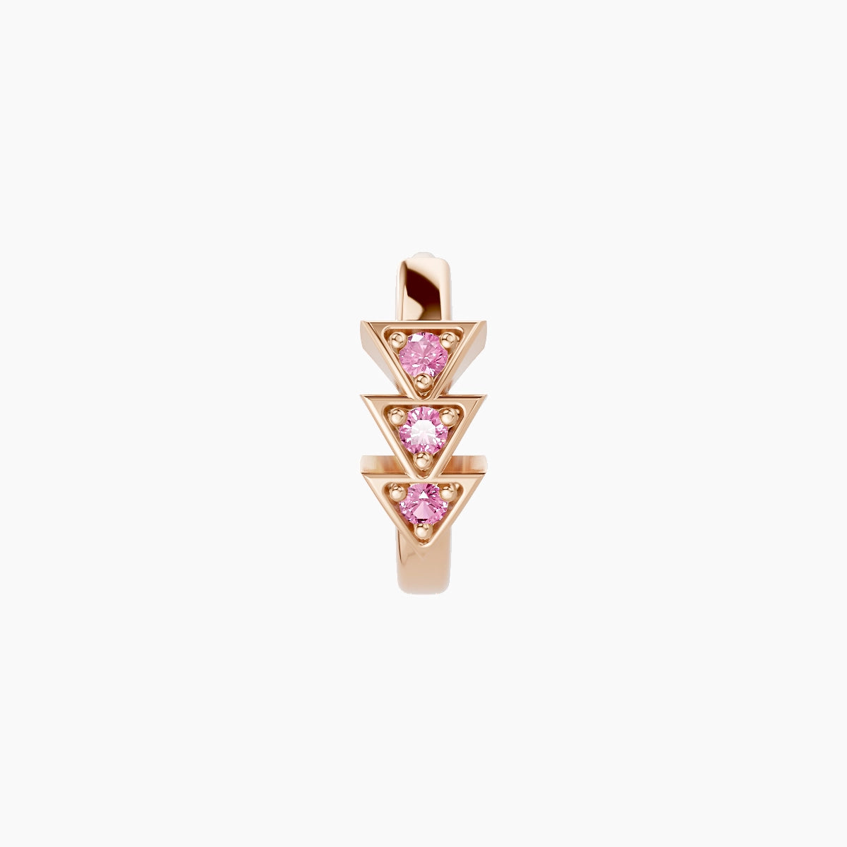Cybele | 18k Rose Gold 6.5 mm Pink Sapphire Hoop Piercing