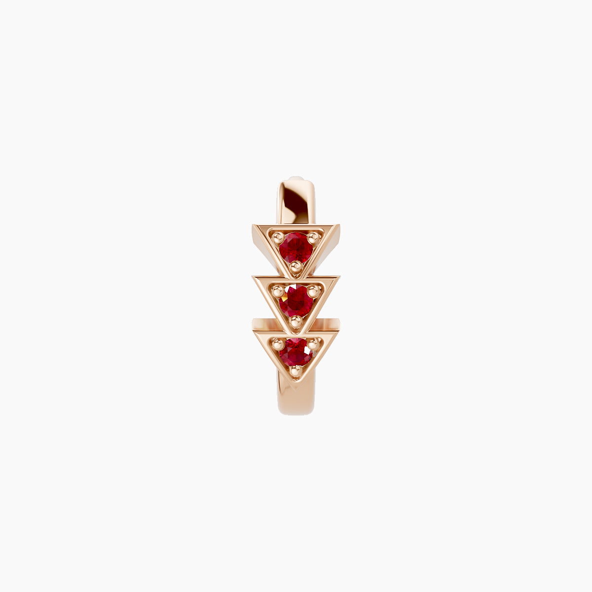 Cybele | 18k Rose Gold 6.5 mm Ruby Hoop Piercing