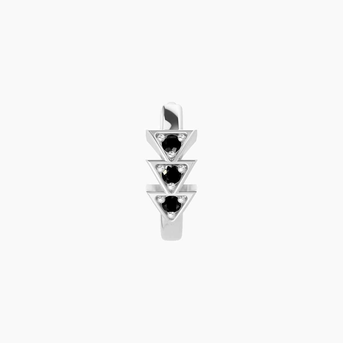 Cybele | 18k White Gold 6.5 mm Black Diamond Hoop Piercing